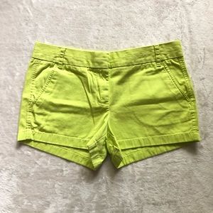 J. Crew Lime Green Chino Shorts 100% Cotton